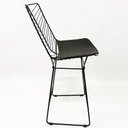 Ver imagem 3 de Banqueta Alta para Cozinha Bertoia Retrô cor Preta - Poltronas do Sul