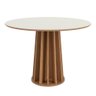 Conjunto de Jantar Mesa Redonda Tampo Vidro Mdf + 4 Cadeiras - 4