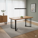 Ver imagem 1 de Mesa Retangular 160x80 Alice Tampo Imbuia em Madeira Base Industrial Preto