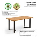 Ver imagem 2 de Mesa Retangular 160x80 Alice Tampo Imbuia em Madeira Base Industrial Preto