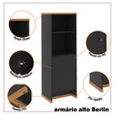 Ver mais imagens de Armário Alto 2 Prateleiras Tampo Mdp 25mm Berlin - Vianossa