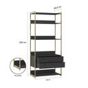 Ver imagem 5 de Conjunto de Módulos Guarda-roupa P/ Closet Industrial Olivar 4 Gavetas 178cm - Preto