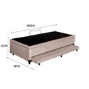 Ver imagem 3 de Cama Box Baú Auxiliar Solteiro Suede Espuma 8cm 88x188x45 Bege