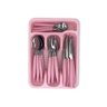 Kit Jogo Talheres Faqueiro Completo 25 Peças Aço Inox Com Gaveteiro Rosa - 3
