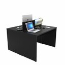 Ver imagem 3 de Estação de Trabalho Mesa Plataforma Escritório 1200x600 2 Lugares Netmobil - Preto