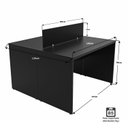 Ver imagem 5 de Estação de Trabalho Mesa Plataforma Escritório 1200x600 2 Lugares Netmobil - Preto