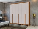Ver imagem 7 de Guarda-Roupas Casal Alonzo 6 Portas 4 Gavetas s/ Espelho 100% MDF c/ Pés - Lp - Rei de Casa Amendoa 