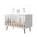 Ver imagem 2 de Quarto Infantil Retro Completo Lunare Guarda Roupa 3 Portas Comoda 4 Gavetas e Berço Branco - Mobili