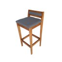 Ver imagem 6 de Banqueta Baixa 70cm para Bancada Assento Estofado em Linho Cecilia:mel com Linho Chumbo
