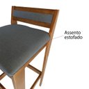 Ver imagem 7 de Banqueta Baixa 70cm para Bancada Assento Estofado em Linho Cecilia:mel com Linho Chumbo