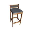 Ver imagem 2 de Banqueta Baixa 70cm para Bancada Assento Estofado em Linho Cecilia:mel com Linho Chumbo