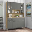 Ver imagem 1 de Armário de Cozinha Compacta 8 Portas 2 Gavetas Paris - Freijó/gris
