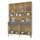 Ver imagem 3 de Armário de Cozinha Compacta 8 Portas 2 Gavetas Paris - Freijó/gris