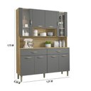Ver imagem 2 de Armário de Cozinha Compacta 8 Portas 2 Gavetas Paris - Freijó/gris