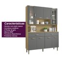 Ver imagem 6 de Armário de Cozinha Compacta 8 Portas 2 Gavetas Paris - Freijó/gris
