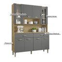 Ver imagem 5 de Armário de Cozinha Compacta 8 Portas 2 Gavetas Paris - Freijó/gris