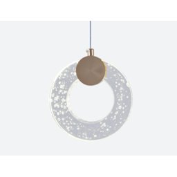 Lustre Anel Moderno Luminária Pendente Luxo Dourado - 2