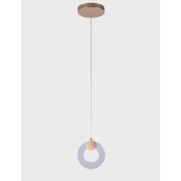 Lustre Anel Moderno Luminária Pendente Luxo Dourado - 1