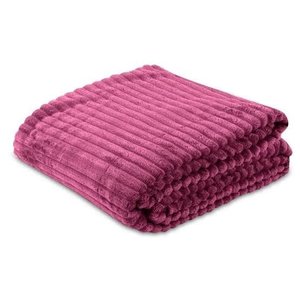 Cobertor Manta Casal Soft Canelada 2,20m X 1,80m Califórnia Cor Pink