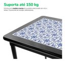 Ver imagem 7 de Mesa de Madeira Maciça Quadrada 80x80cm 4 Lugares Sala Jantar - Azulejo Português - Preta