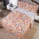 Ver imagem 4 de Kit Cobre Leito Karina King Micropercal 300 Fios Colcha Estampado 3 Peças Quadri 1