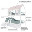 Ver imagem 5 de Beliche Casal/ Solteiro Casinha Bela 02 Gavetas Kit Escada/escorregador - Madeira Maciça Branco/