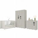 Ver imagem 2 de Quarto de Bebê Completo com Berço Americano 3 em 1 Sonho Multimóveis MP4615 - Off White