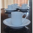 Ver imagem 2 de Jogo 6 Xícaras de Café com Pires - 55 Ml Base Reta - Porcelana Branca