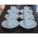 Ver imagem 4 de Jogo 6 Xícaras de Café com Pires - 55 Ml Base Reta - Porcelana Branca