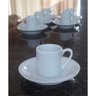 Jogo 6 Xícaras de Café com Pires - 55 Ml Base Reta - Porcelana Branca - 7