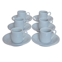 Ver imagem 1 de Jogo 6 Xícaras de Café com Pires - 55 Ml Base Reta - Porcelana Branca