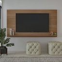 Ver imagem 5 de Rack com Painel para Tv até 60 Polegadas 164cmx180cm em Madeira Maciç Marrom Cinamomo/Off White
