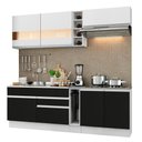 Ver imagem 1 de Armário de Cozinha Completa 220cm Branco/Preto/Branco Parma Madesa 02