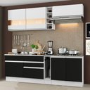 Ver imagem 4 de Armário de Cozinha Completa 220cm Branco/Preto/Branco Parma Madesa 02