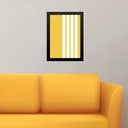 Ver imagem 2 de Quadro Bauhaus Amarelo e Branco - Linhas Paralelas 24x18cm:moldura Branca