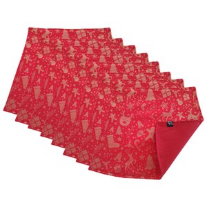 Jogo Americano Luxo Natalino Decoração Natal Dupla Face 8 UN