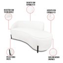 Ver imagem 2 de Sofá 2 Lugares Orgânico 140cm Pé Ferro Pto Morgan Bouclê Off White L01 - D'Rossi