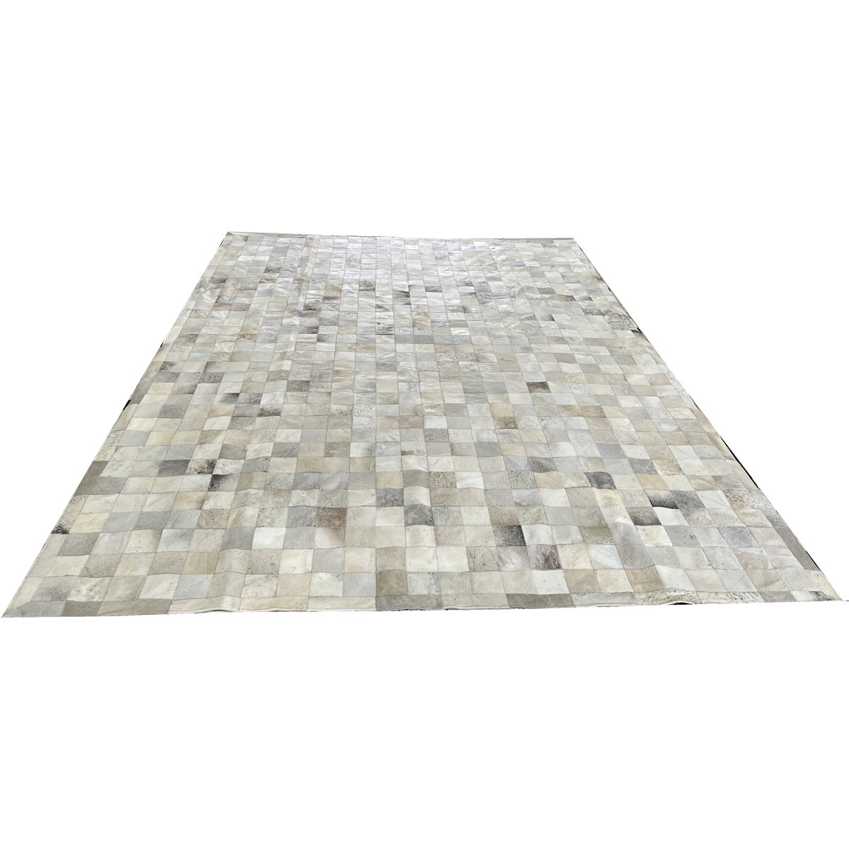 Tapete de couro cinza griss 2,50x3,50 com borda pç 10x10cm - 1