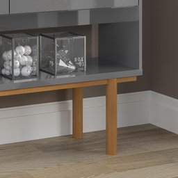 Aparador 2 Portas Catar 1.25 Retrô Lukaliam Móveis Cinza Perolizado/Off White Perolizado - 7 Aparador 2 Portas Catar 1.25 Retrô Lukaliam Móveis Cinza Perolizado/Off White Perolizado - 7