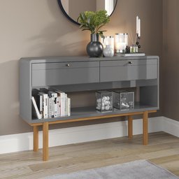 Aparador 2 Portas Catar 1.25 Retrô Lukaliam Móveis Cinza Perolizado/Off White Perolizado - 1 Aparador 2 Portas Catar 1.25 Retrô Lukaliam Móveis Cinza Perolizado/Off White Perolizado - 1