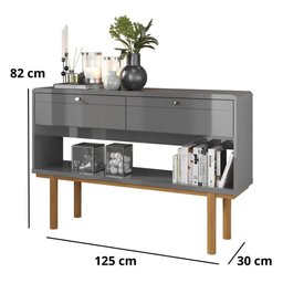Aparador 2 Portas Catar 1.25 Retrô Lukaliam Móveis Cinza Perolizado/Off White Perolizado - 3 Aparador 2 Portas Catar 1.25 Retrô Lukaliam Móveis Cinza Perolizado/Off White Perolizado - 3
