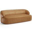 Ver imagem 2 de Sofá 2 Lugares Curvo Orgânico para Sala Living 150cm Barolo L06 Couro Camel - Lyam Decor