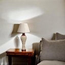 Ver imagem 2 de Abajur Grande para Sala Luminária Califórnia Marrom e Palha com Cúpula 68x35 Cm