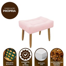 Puff Banqueta Decorativo Pés Madeira - 6