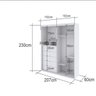 Guarda Roupa Ripado com Espelho Mdf 2 Portas 2,07m Autes Belmax:titânio/preto - 6