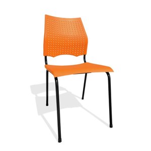 Cadeira Fixa Metal Versat Plasxtica para Escritório Escolas Recepção Laranja