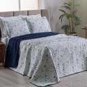 Ver imagem 2 de Cobre Leito Queen Colori Dupla Face 200 Fios Estampado 3 Peças - Marie Azul