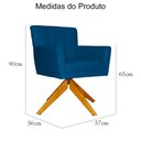 Ver imagem 5 de Poltrona Decorativa Onix Pés Giratório de Madeira Suede Azul Royal - DS Estofados