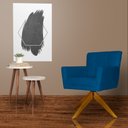Ver imagem 2 de Poltrona Decorativa Onix Pés Giratório de Madeira Suede Azul Royal - DS Estofados