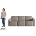 Ver imagem 5 de Sofá Cama Casal para Sala 246cm Polska K04 Bouclê Bege Escuro - Mpozenato